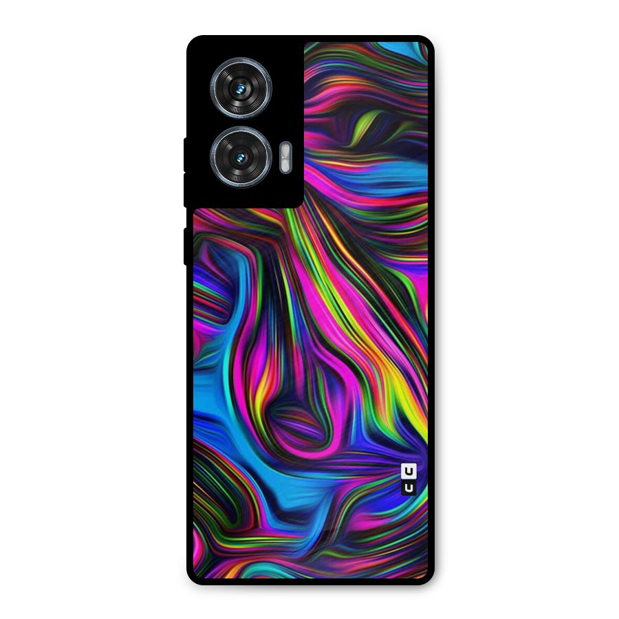 Dark Colorful Oil Abstract Metal Back Case for Motorola Edge 50 Fusion