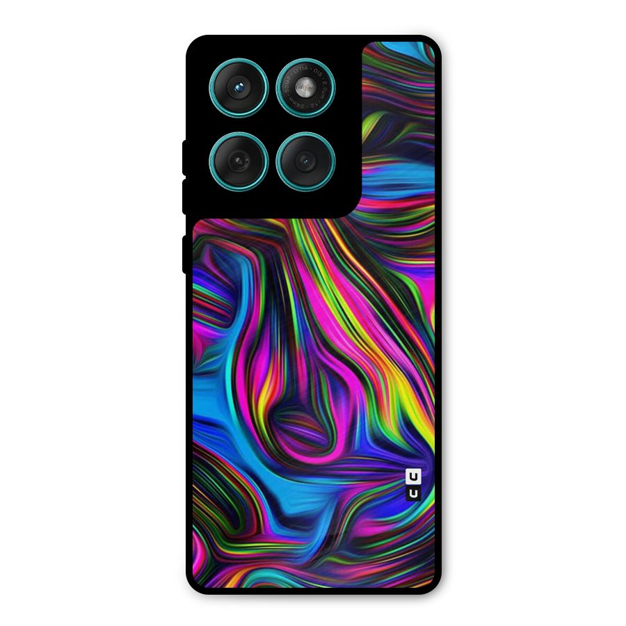 Dark Colorful Oil Abstract Metal Back Case for Motorola Edge 60 Fusion