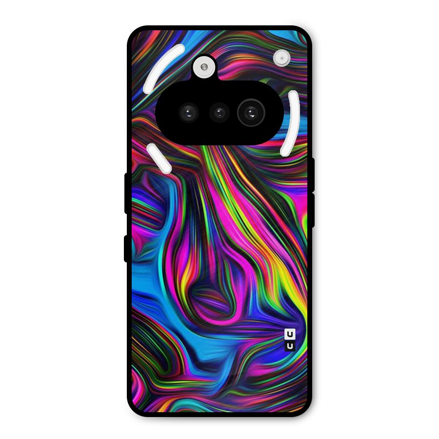 Dark Colorful Oil Abstract Metal Back Case for Nothing Phone 3a
