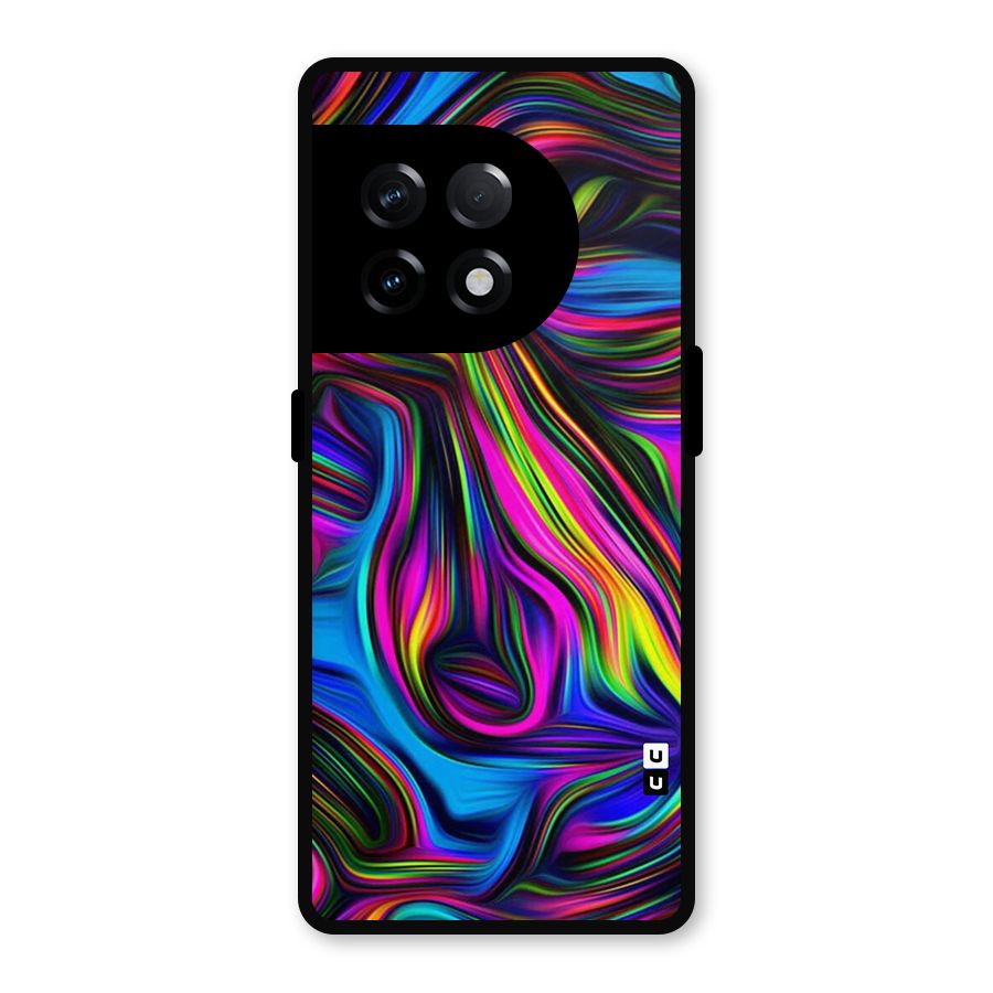 Dark Colorful Oil Abstract Metal Back Case for OnePlus 11R