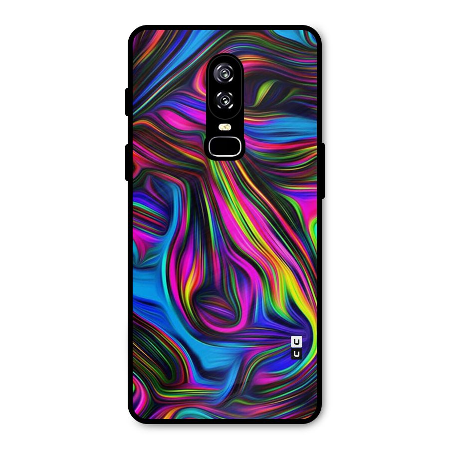 Dark Colorful Oil Abstract Metal Back Case for OnePlus 6