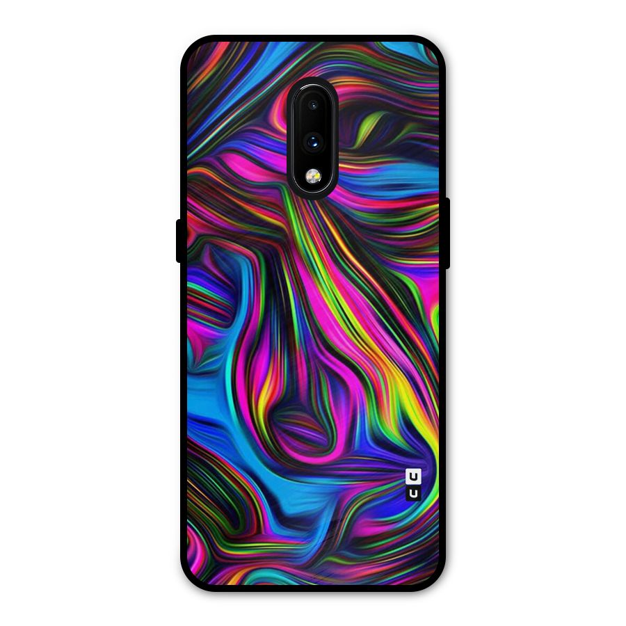 Dark Colorful Oil Abstract Metal Back Case for OnePlus 7