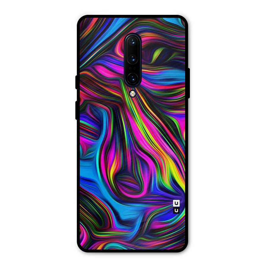 Dark Colorful Oil Abstract Metal Back Case for OnePlus 7 Pro