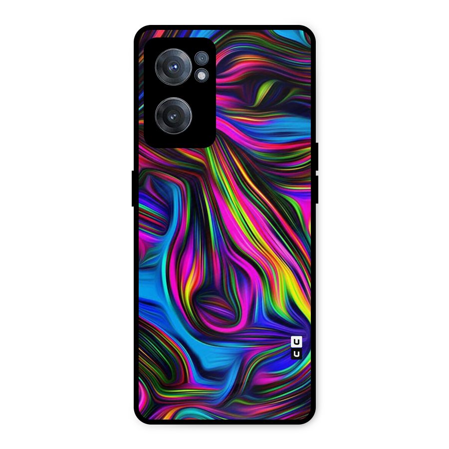 Dark Colorful Oil Abstract Metal Back Case for OnePlus Nord CE 2 5G