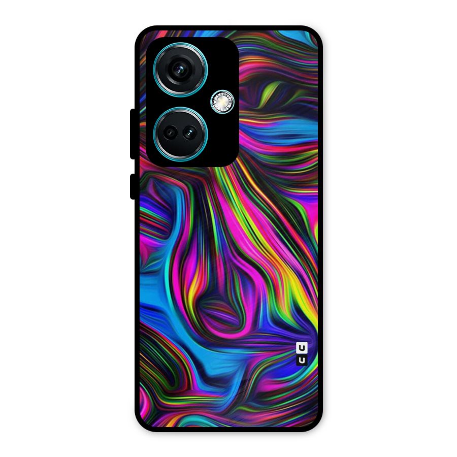 Dark Colorful Oil Abstract Metal Back Case for OnePlus Nord CE 3 5G