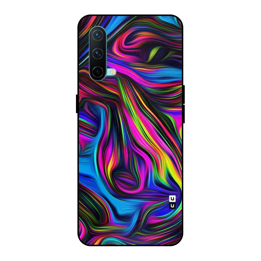 Dark Colorful Oil Abstract Metal Back Case for OnePlus Nord CE 5G
