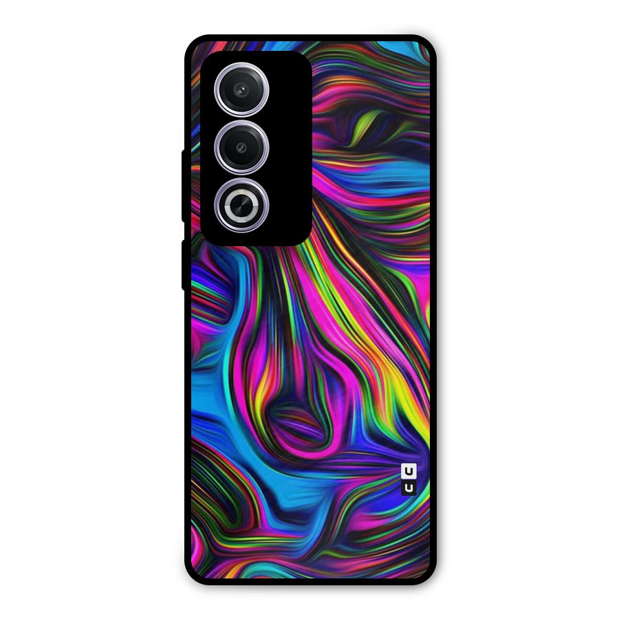 Dark Colorful Oil Abstract Metal Back Case for Oppo A3 Pro