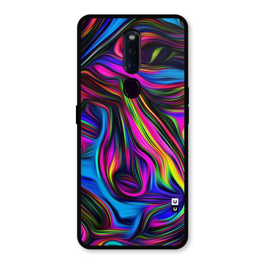 Dark Colorful Oil Abstract Metal Back Case for Oppo F11 Pro