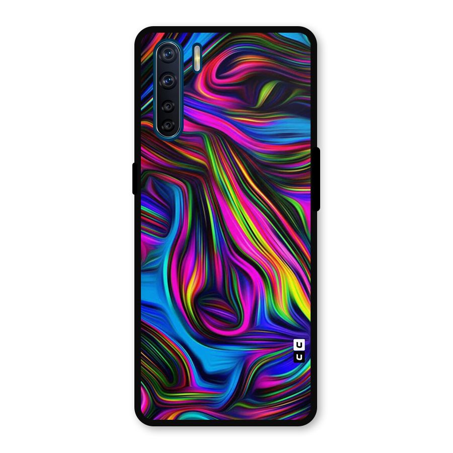 Dark Colorful Oil Abstract Metal Back Case for Oppo F15