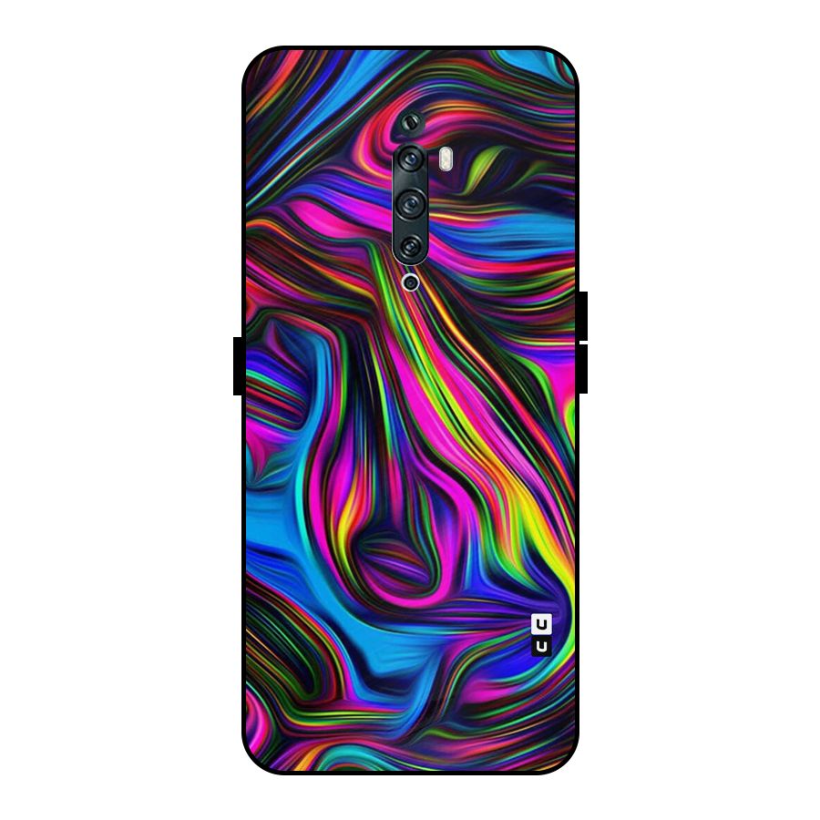 Dark Colorful Oil Abstract Metal Back Case for Oppo Reno2 Z