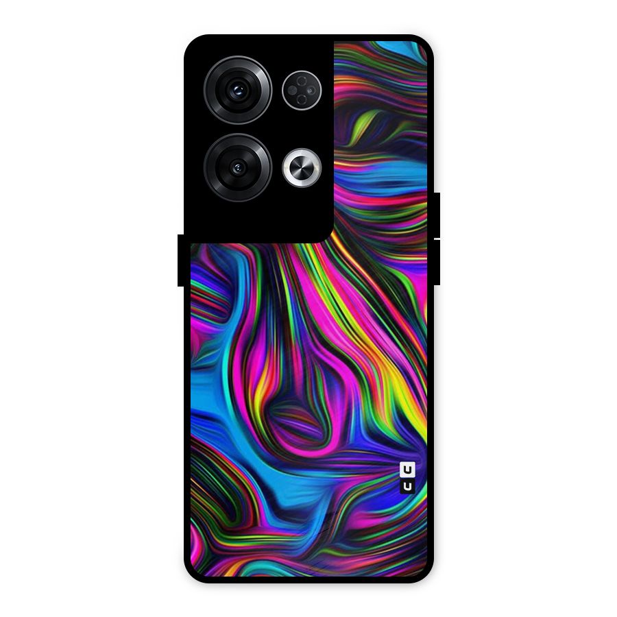 Dark Colorful Oil Abstract Metal Back Case for Oppo Reno8 Pro 5G