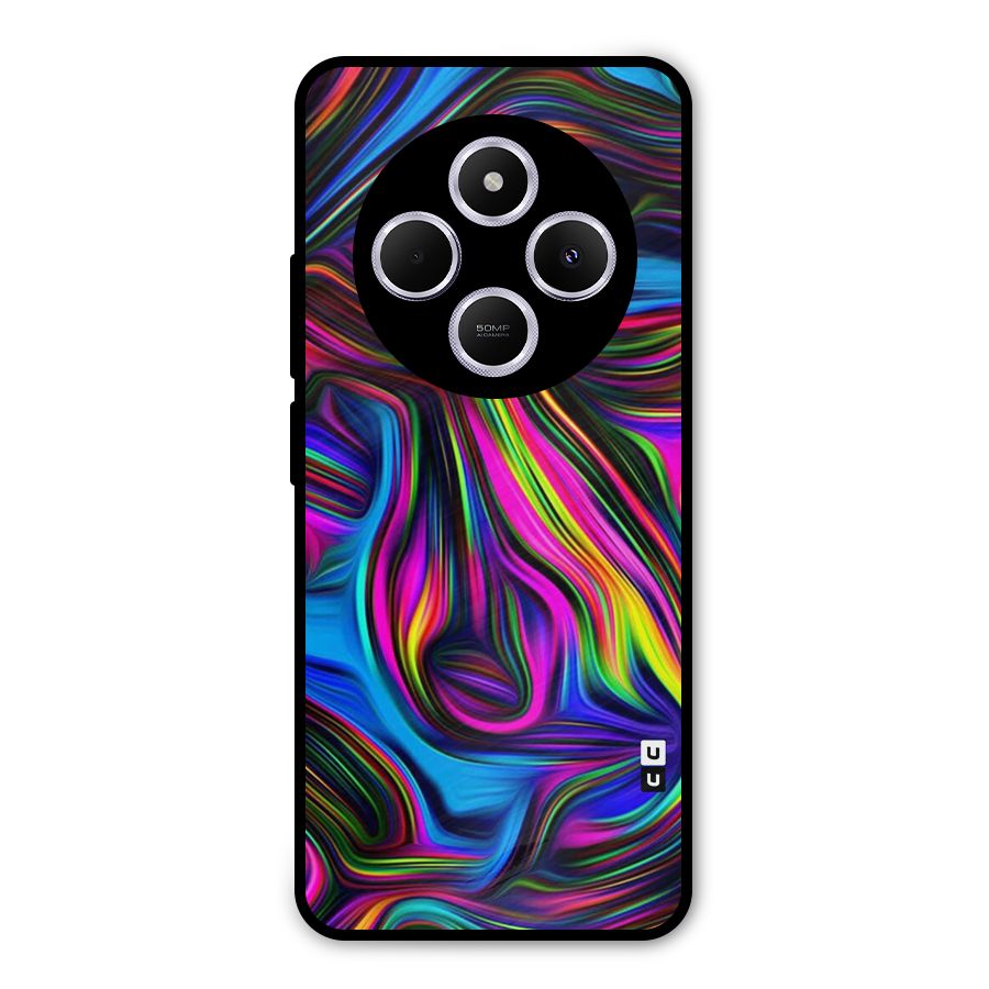 Dark Colorful Oil Abstract Metal Back Case for Poco C75 5G