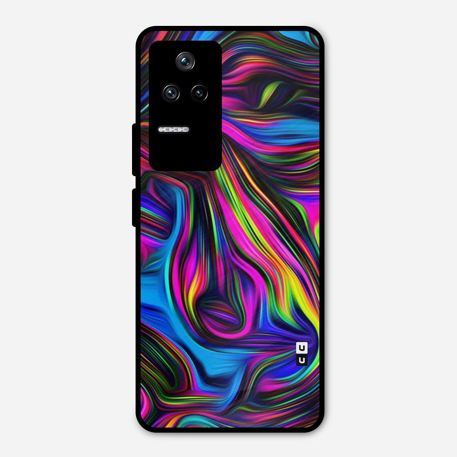 Dark Colorful Oil Abstract Metal Back Case for Poco F4 5G