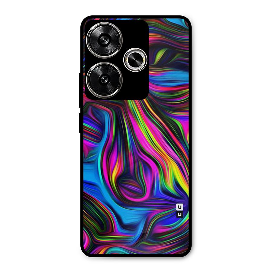 Dark Colorful Oil Abstract Metal Back Case for Poco F6