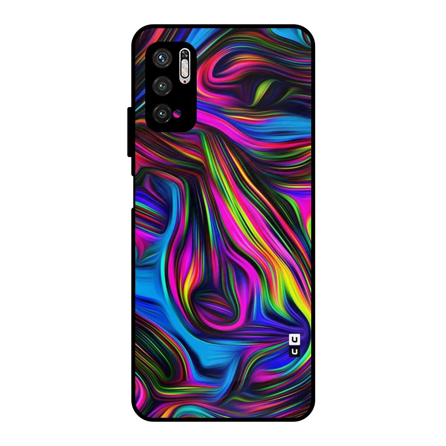 Dark Colorful Oil Abstract Metal Back Case for Poco M3 Pro 5G