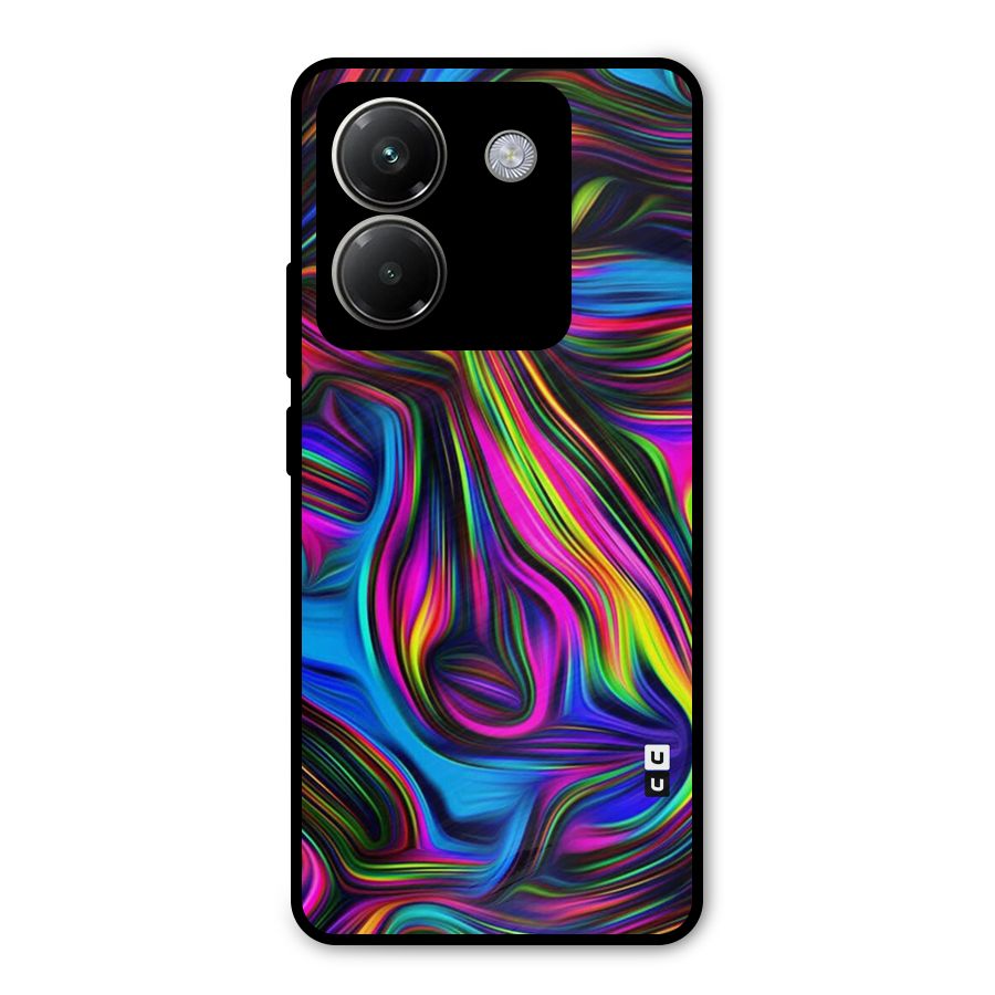 Dark Colorful Oil Abstract Metal Back Case for Poco M7 Pro 5G