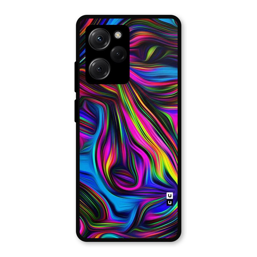 Dark Colorful Oil Abstract Metal Back Case for Poco X5 Pro