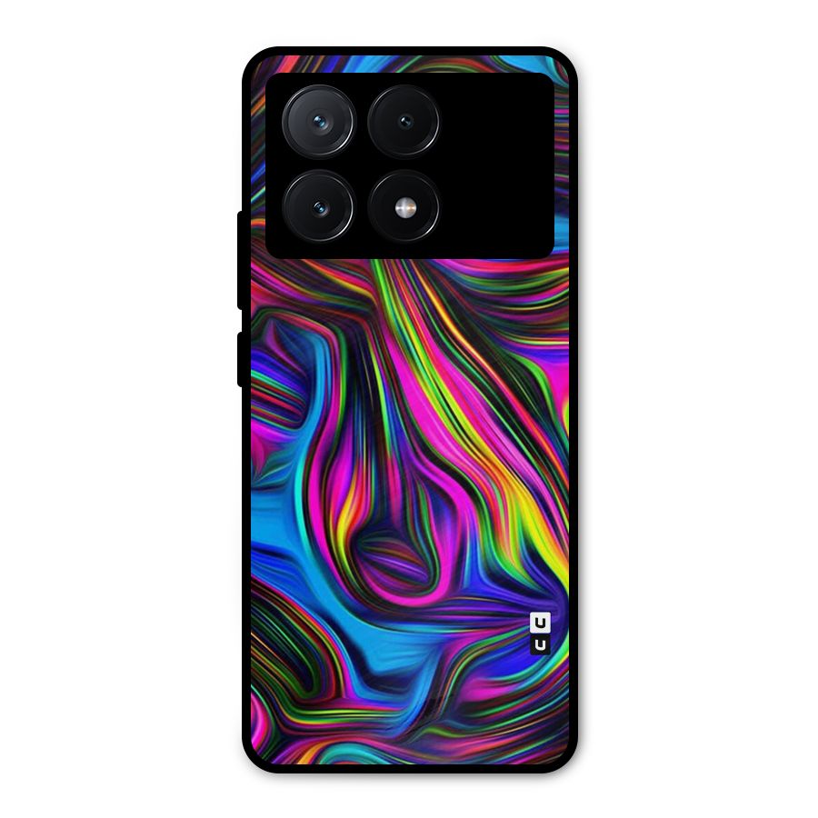 Dark Colorful Oil Abstract Metal Back Case for Poco X6 Pro