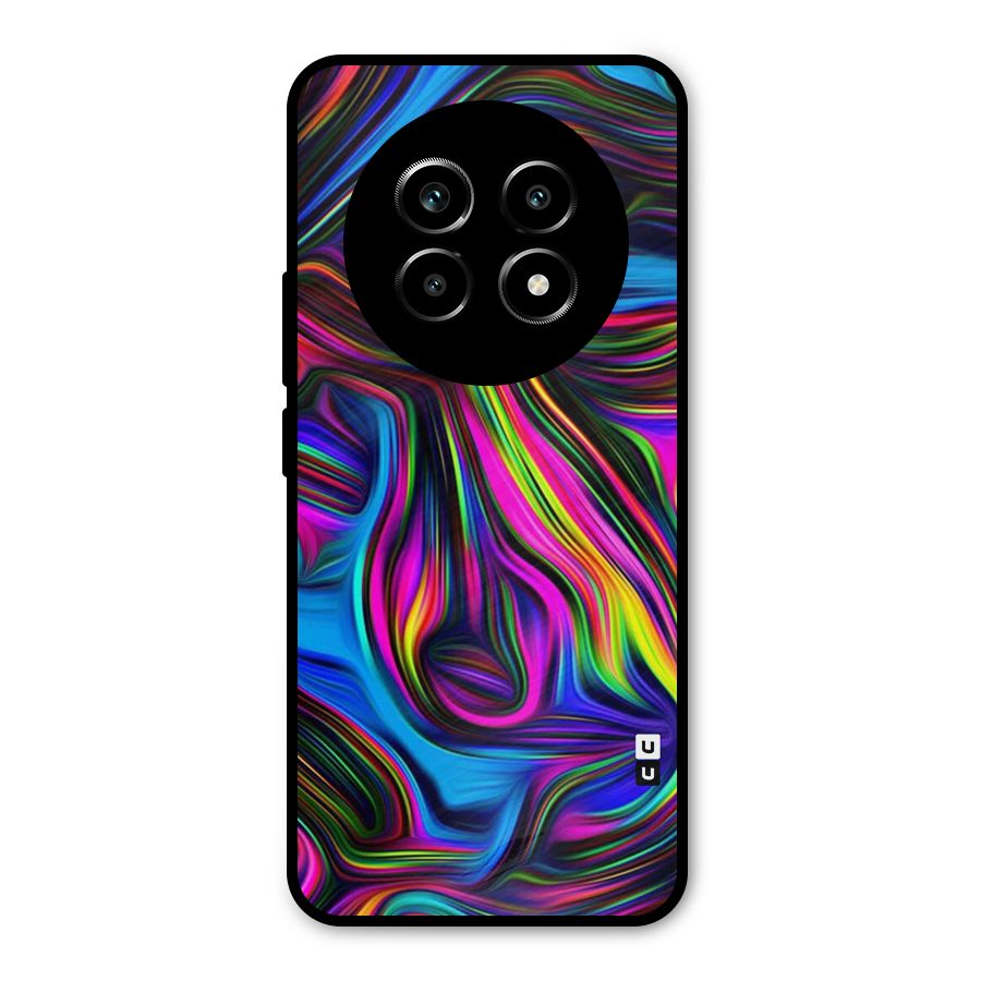 Dark Colorful Oil Abstract Metal Back Case for Realme 14 Pro Lite