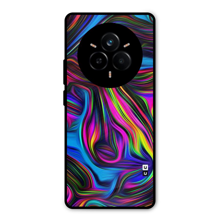 Dark Colorful Oil Abstract Metal Back Case for Realme 14 Pro Plus