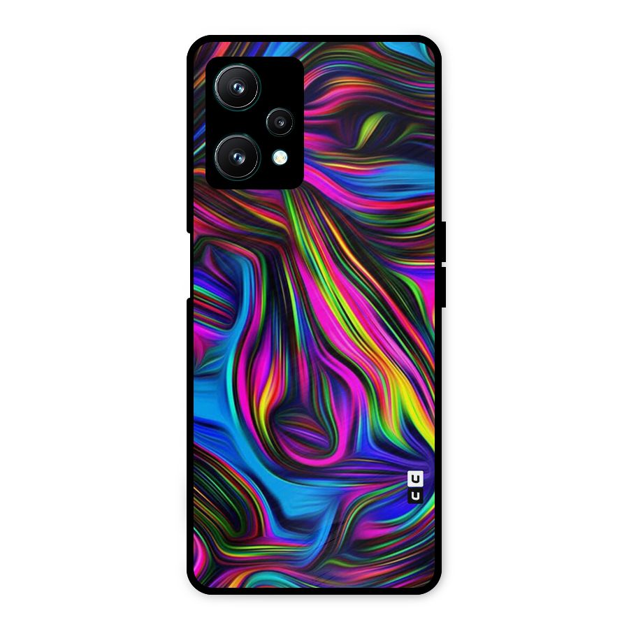 Dark Colorful Oil Abstract Metal Back Case for Realme 9 Pro 5G