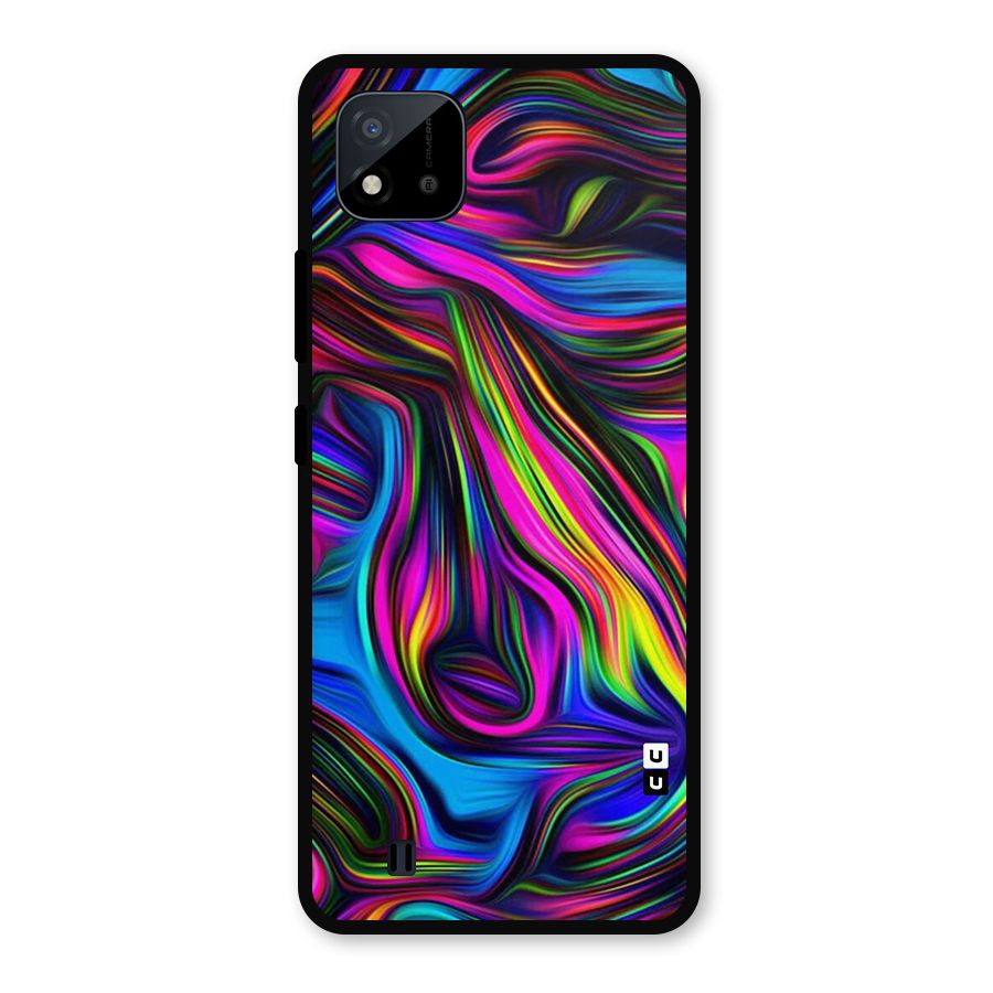 Dark Colorful Oil Abstract Metal Back Case for Realme C11 2021