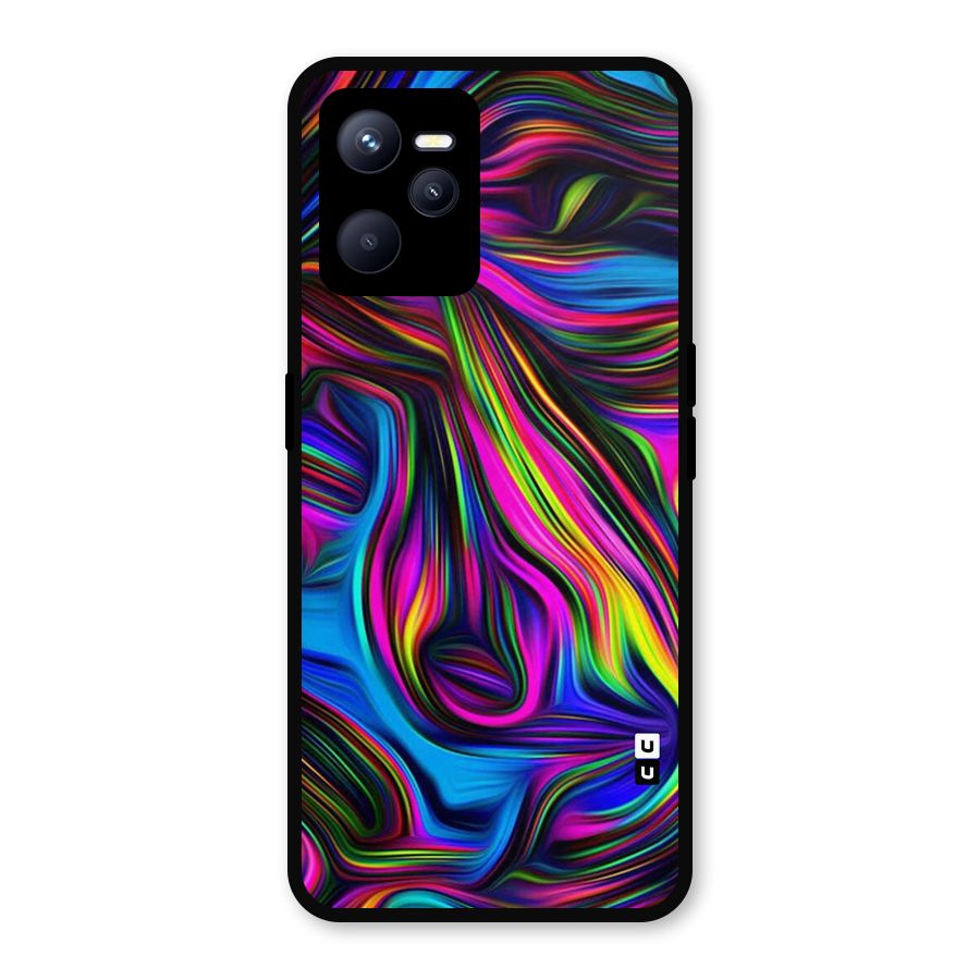 Dark Colorful Oil Abstract Metal Back Case for Realme C35