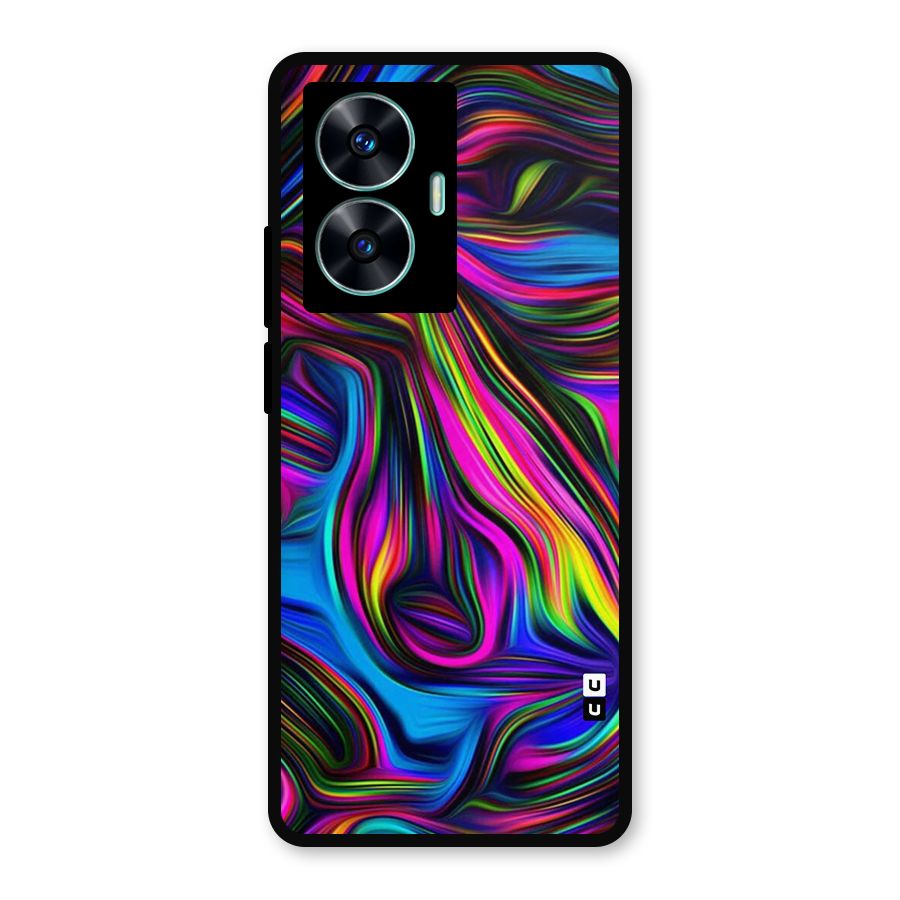 Dark Colorful Oil Abstract Metal Back Case for Realme C55