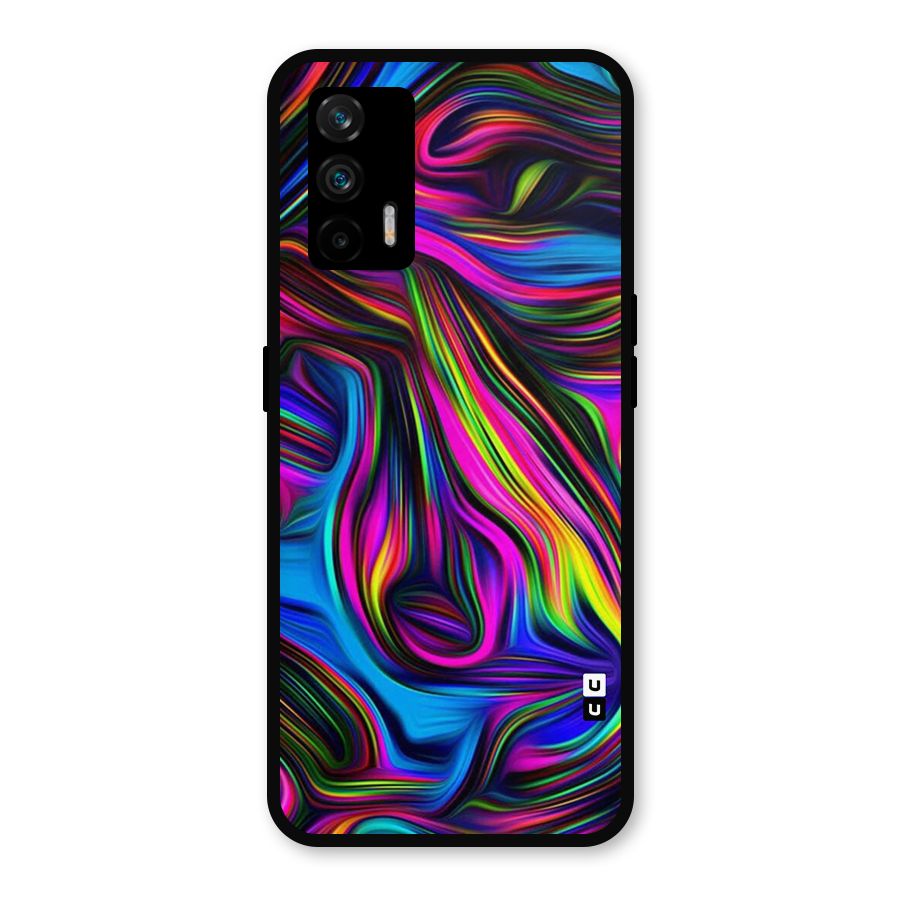 Dark Colorful Oil Abstract Metal Back Case for Realme GT 5G