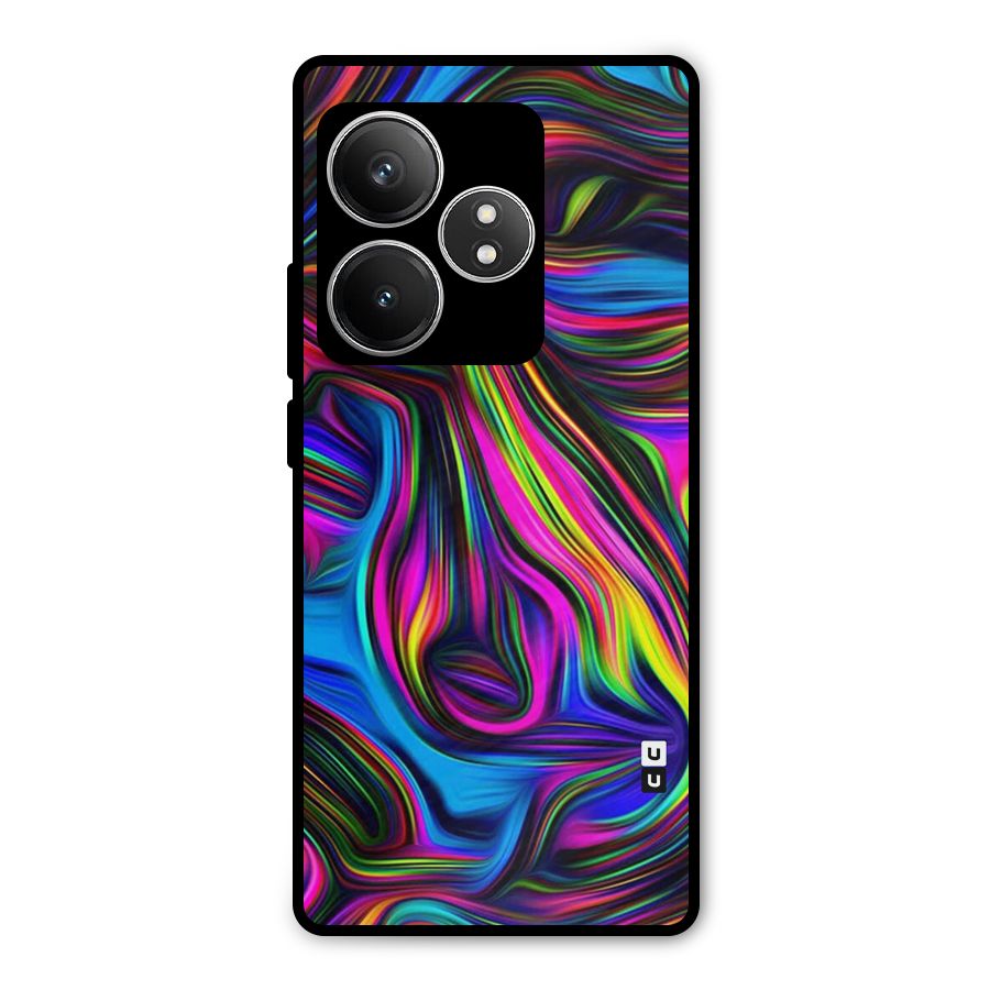 Dark Colorful Oil Abstract Metal Back Case for Realme GT 6T