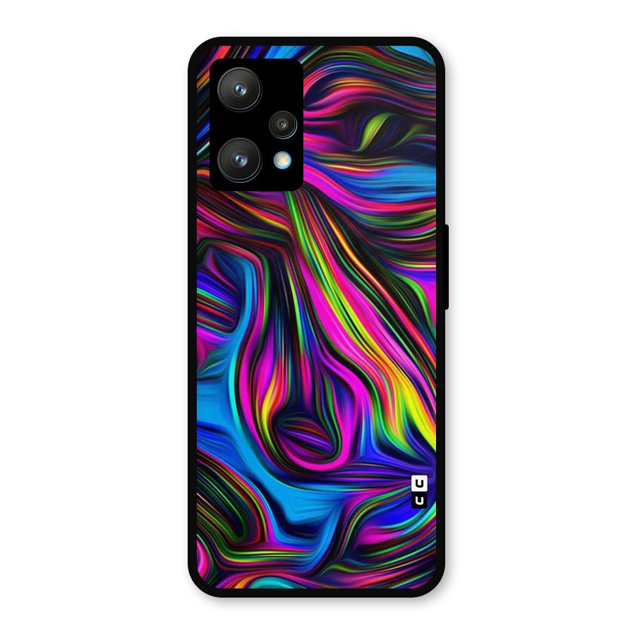 Dark Colorful Oil Abstract Metal Back Case for Realme Narzo 50 Pro