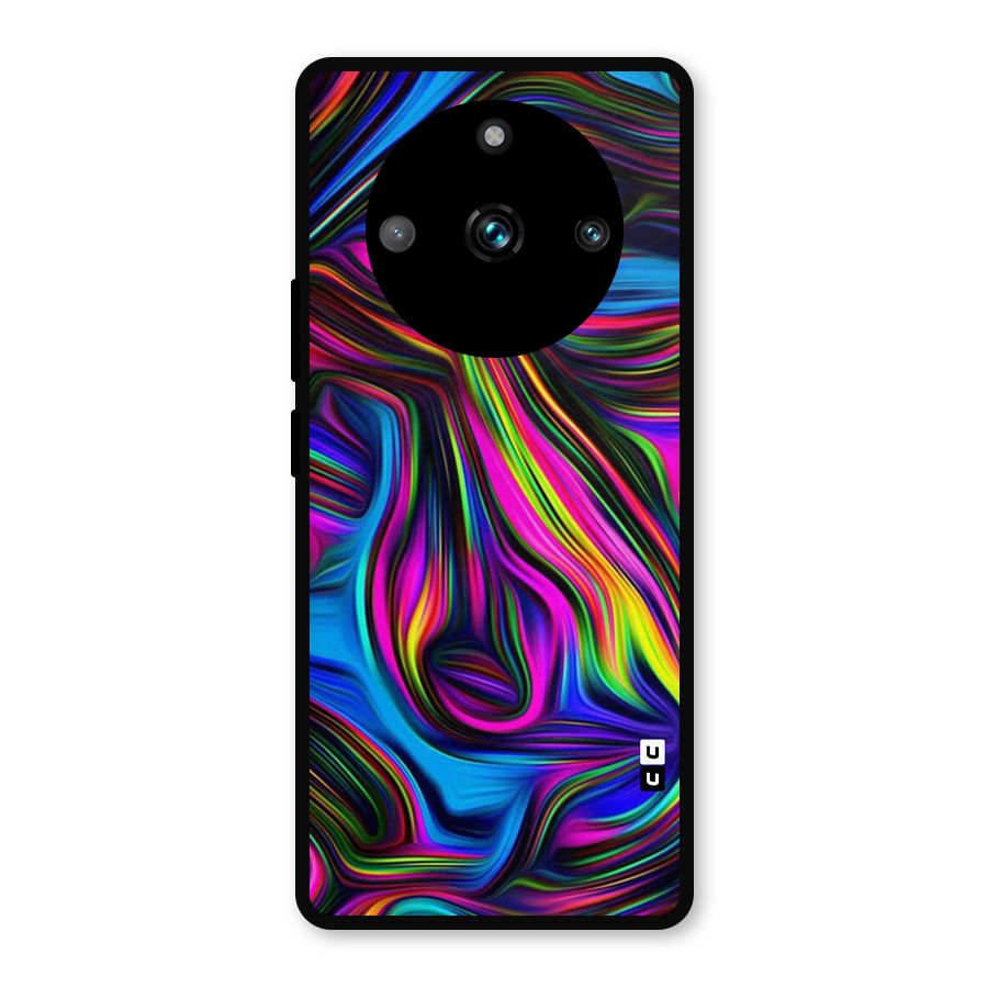 Dark Colorful Oil Abstract Metal Back Case for Realme Narzo 60 Pro