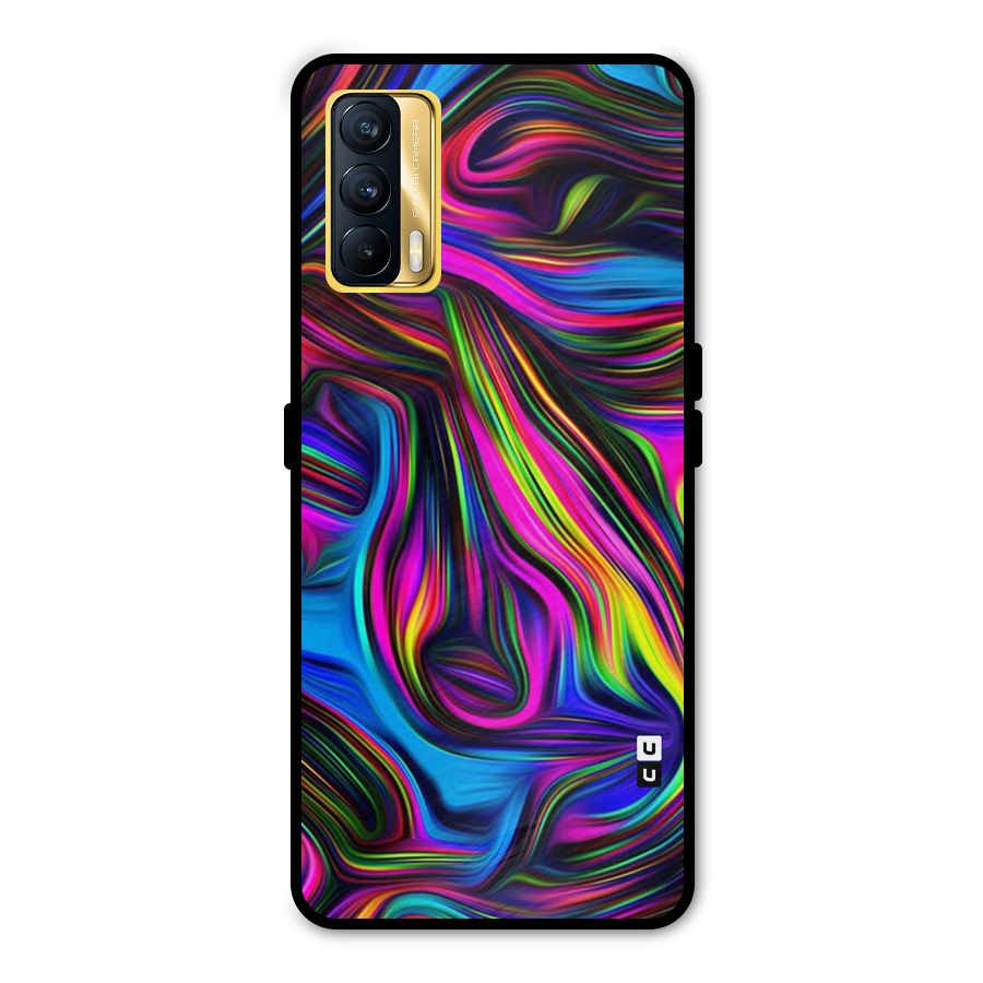 Dark Colorful Oil Abstract Metal Back Case for Realme X7