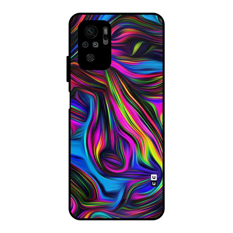 Dark Colorful Oil Abstract Metal Back Case for Redmi Note 10S