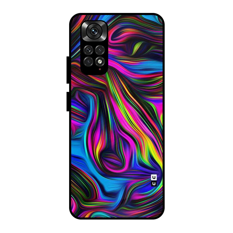 Dark Colorful Oil Abstract Metal Back Case for Redmi Note 11 Pro