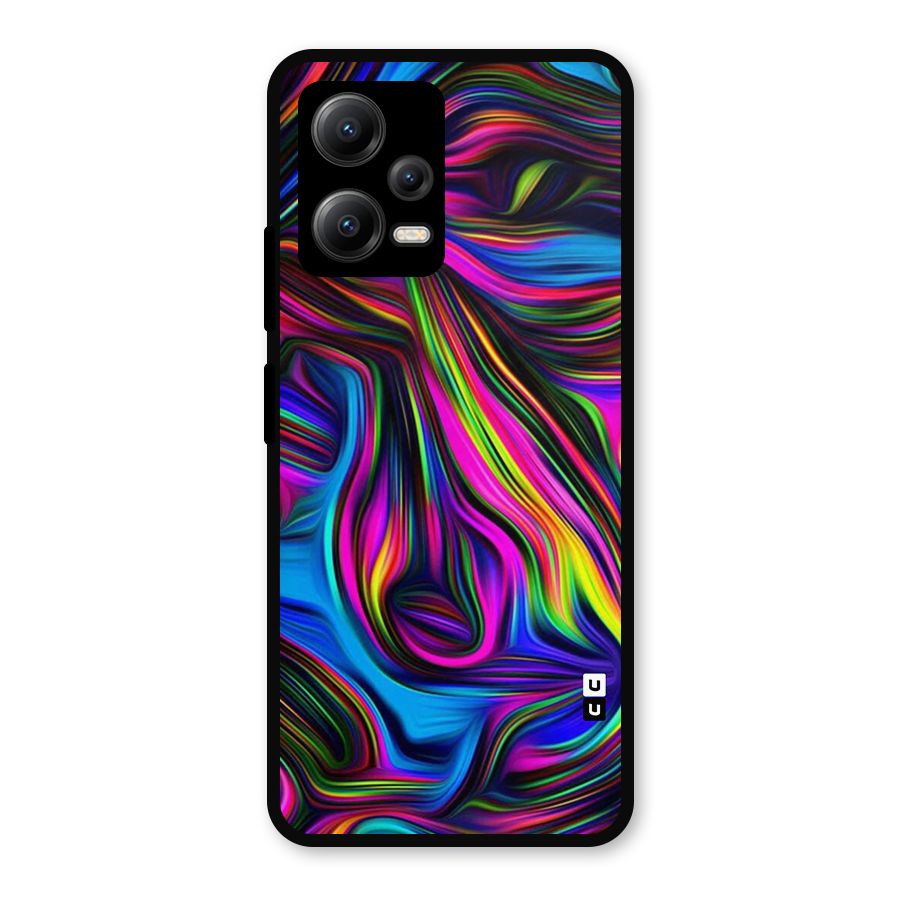 Dark Colorful Oil Abstract Metal Back Case for Redmi Note 12 5G
