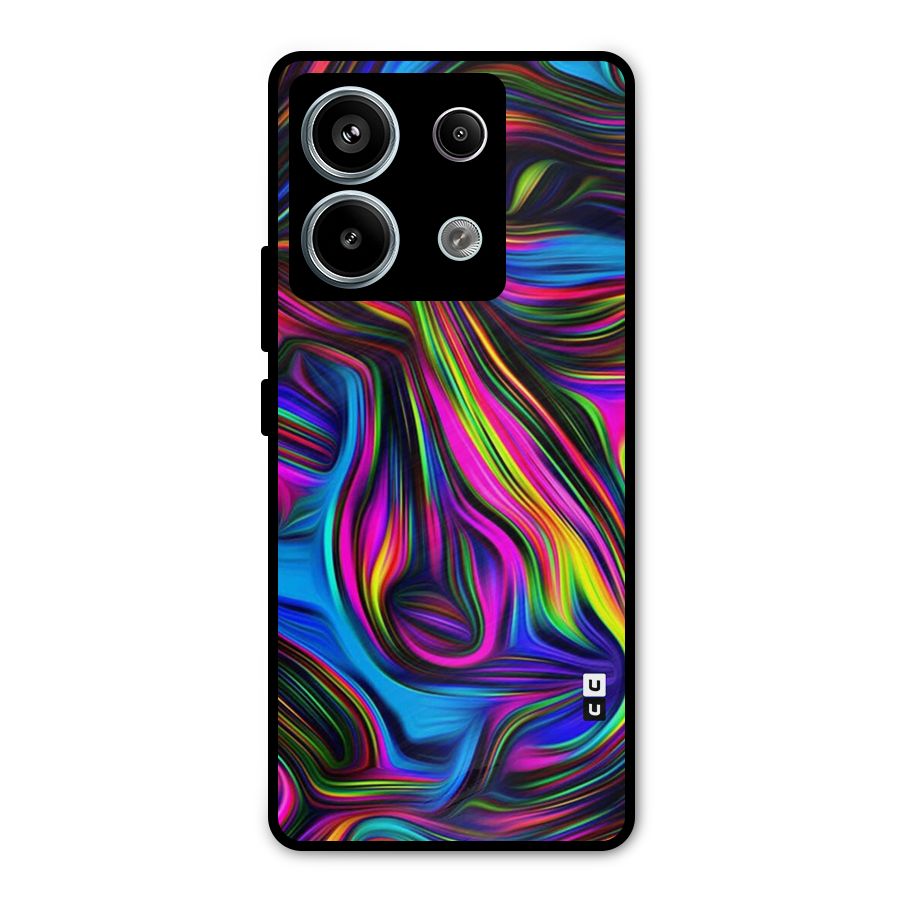 Dark Colorful Oil Abstract Metal Back Case for Redmi Note 13 Pro 5G