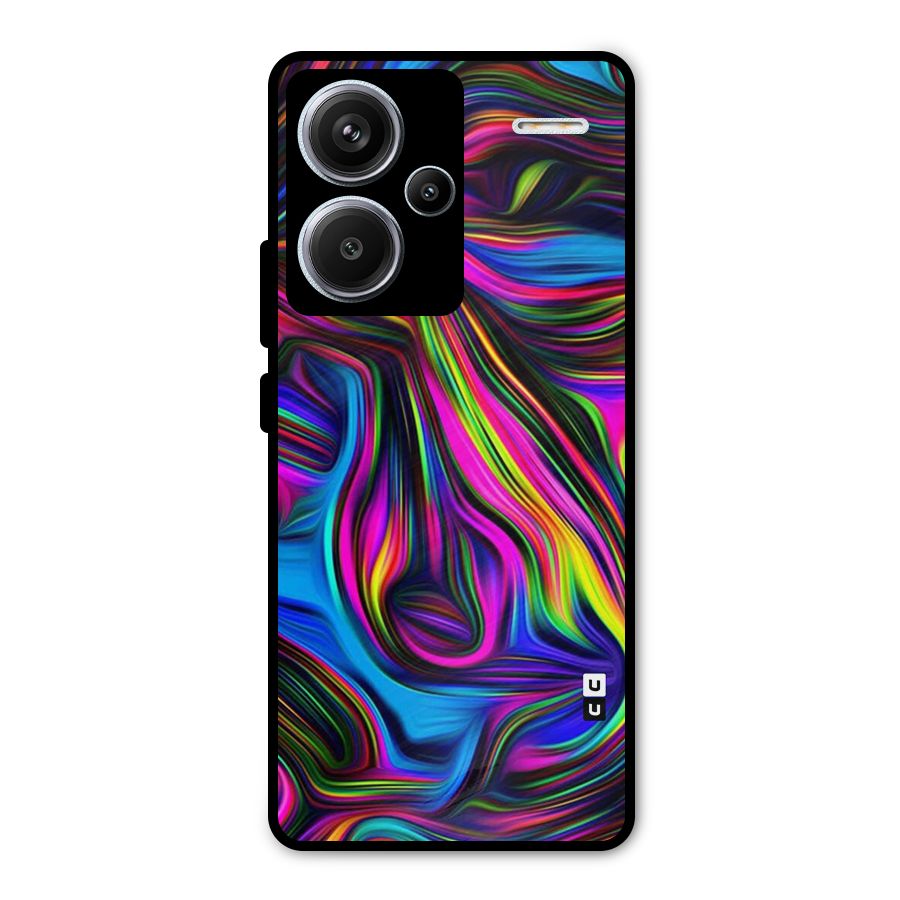 Dark Colorful Oil Abstract Metal Back Case for Redmi Note 13 Pro Plus
