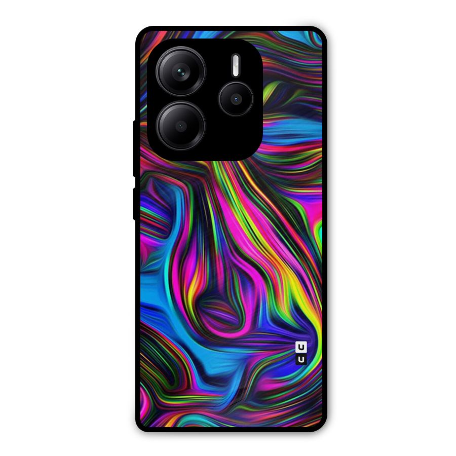 Dark Colorful Oil Abstract Metal Back Case for Redmi Note 14 5G