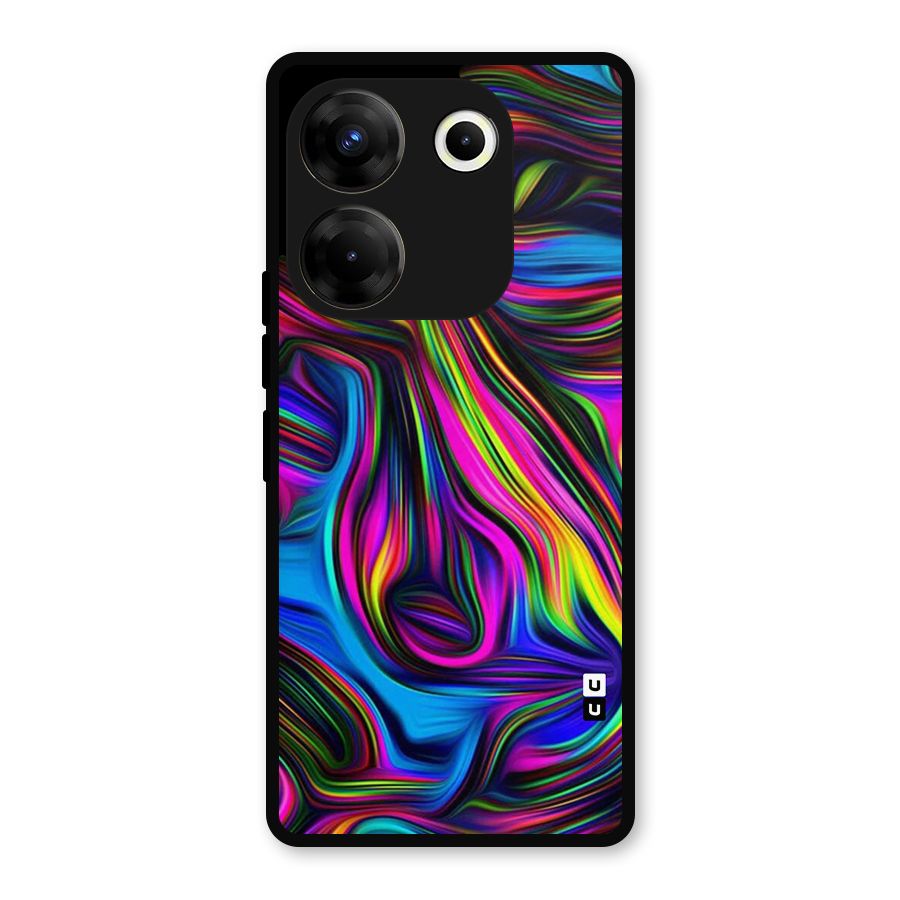 Dark Colorful Oil Abstract Metal Back Case for Tecno Camon 20