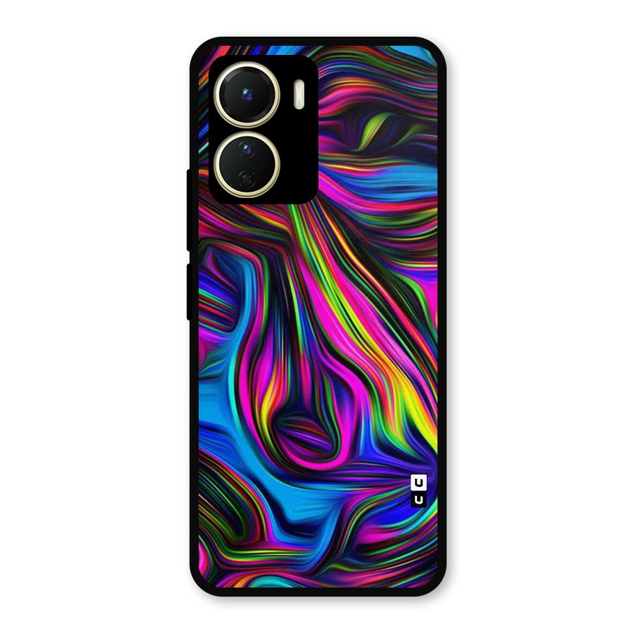 Dark Colorful Oil Abstract Metal Back Case for Vivo T2x