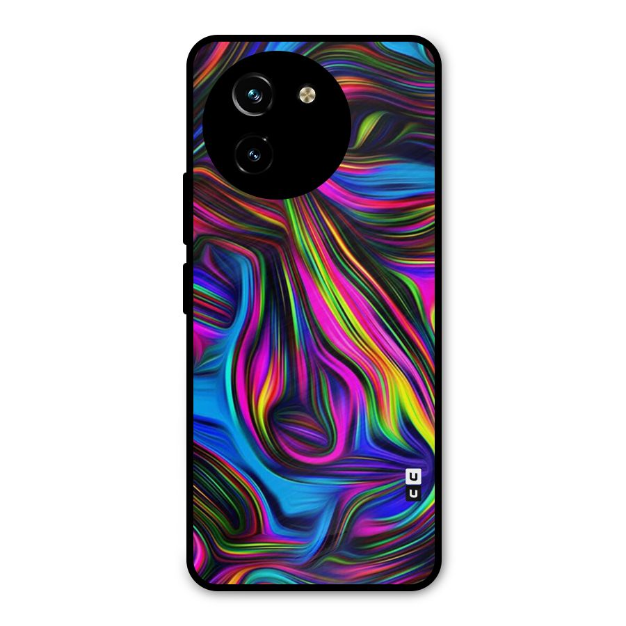 Dark Colorful Oil Abstract Metal Back Case for Vivo T3x