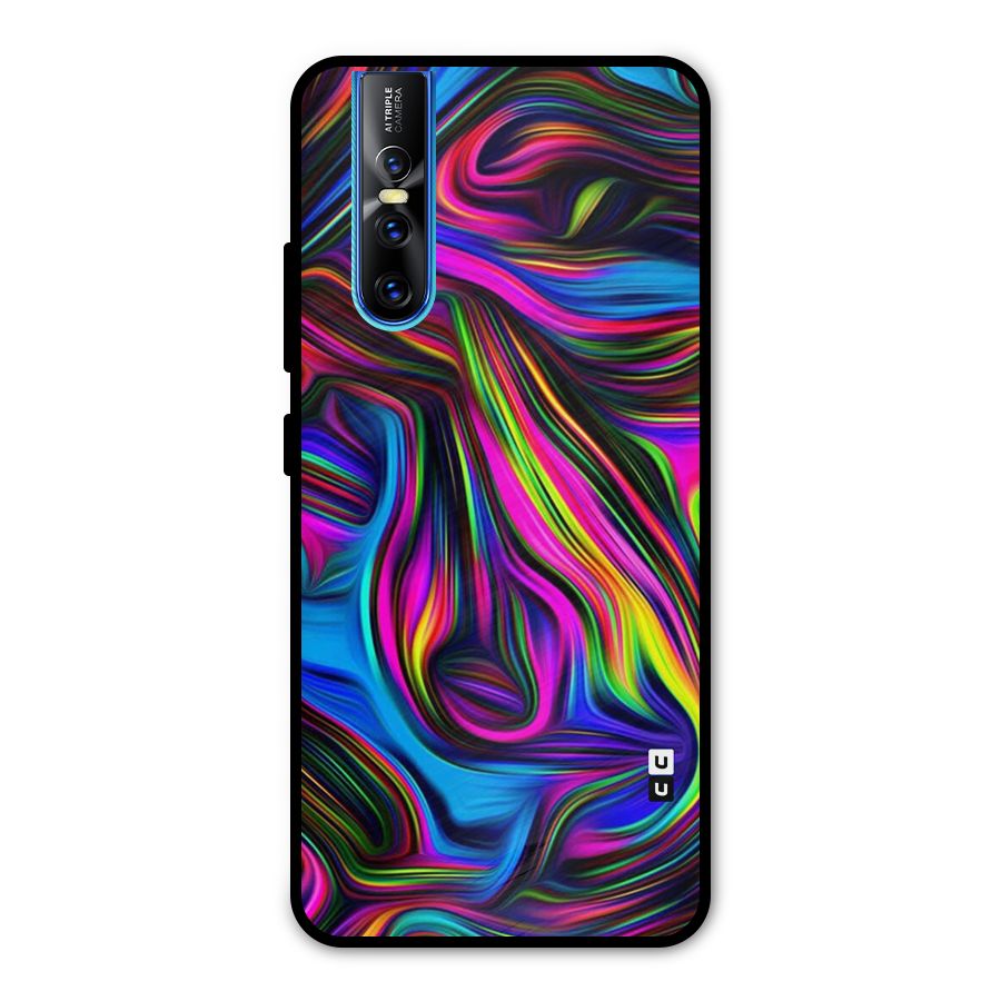 Dark Colorful Oil Abstract Metal Back Case for Vivo V15 Pro