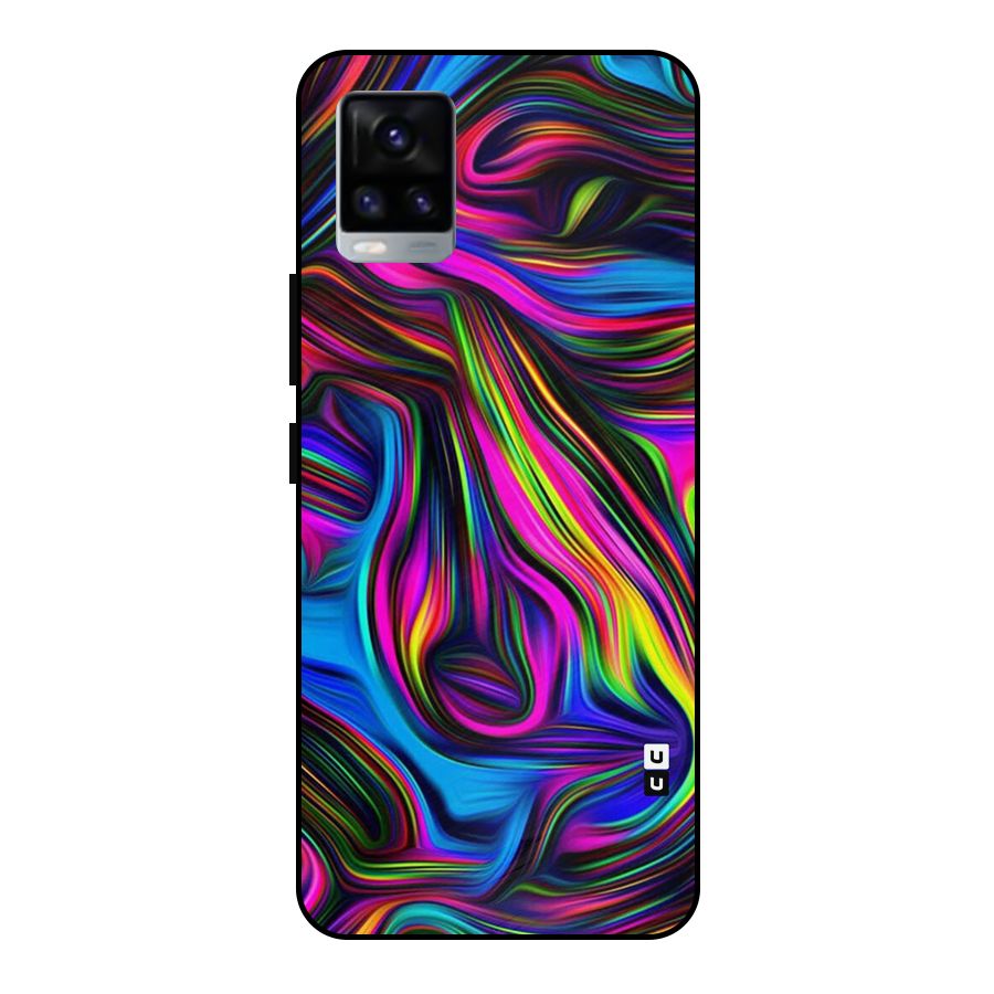 Dark Colorful Oil Abstract Metal Back Case for Vivo V20 2021