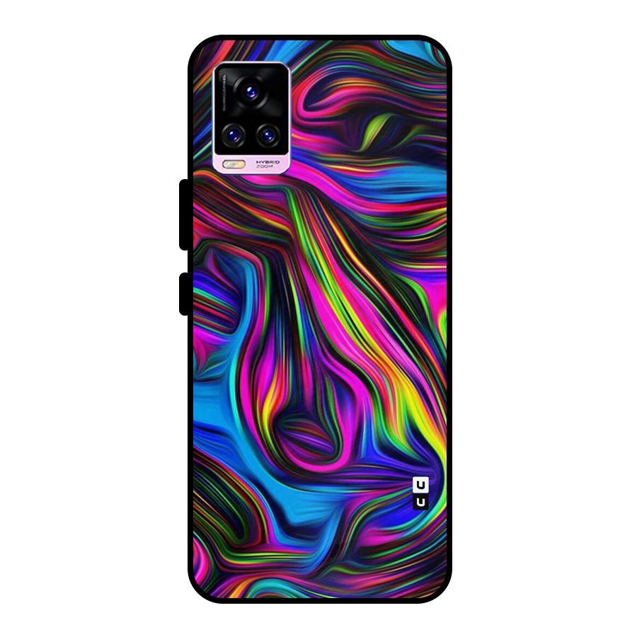 Dark Colorful Oil Abstract Metal Back Case for Vivo V20 Pro