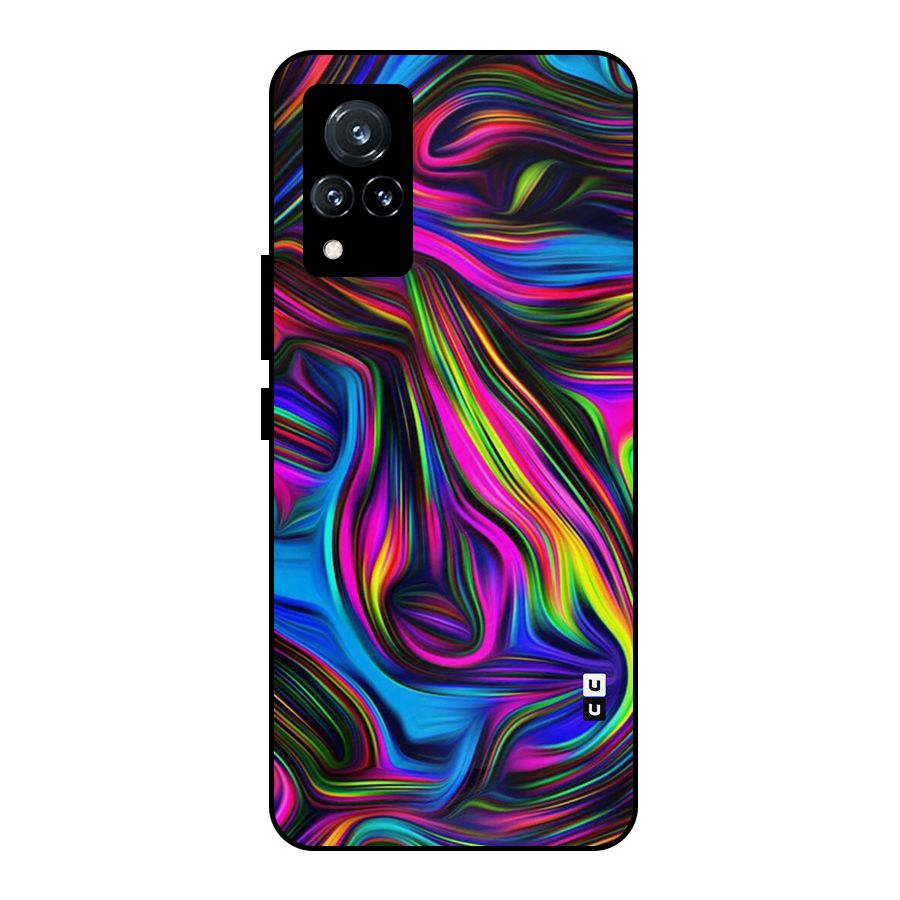 Dark Colorful Oil Abstract Metal Back Case for Vivo V21 5G
