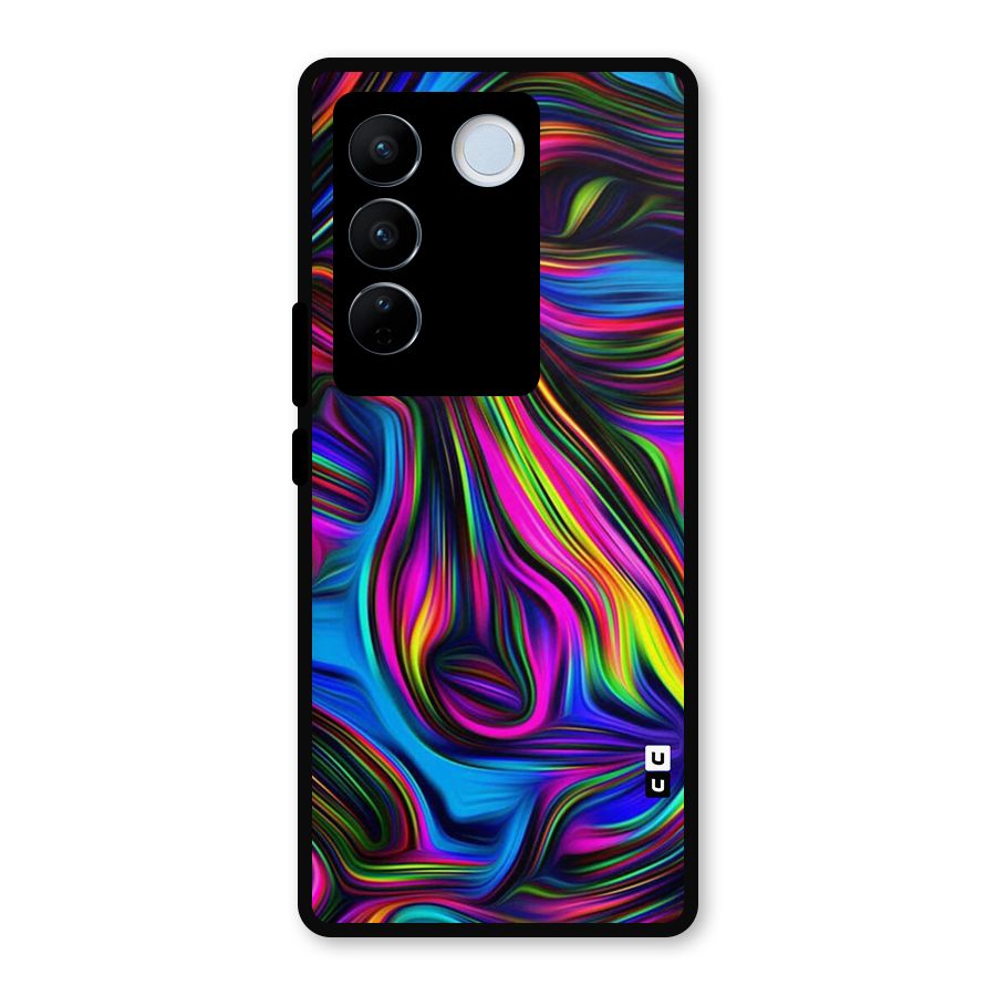 Dark Colorful Oil Abstract Metal Back Case for Vivo V27