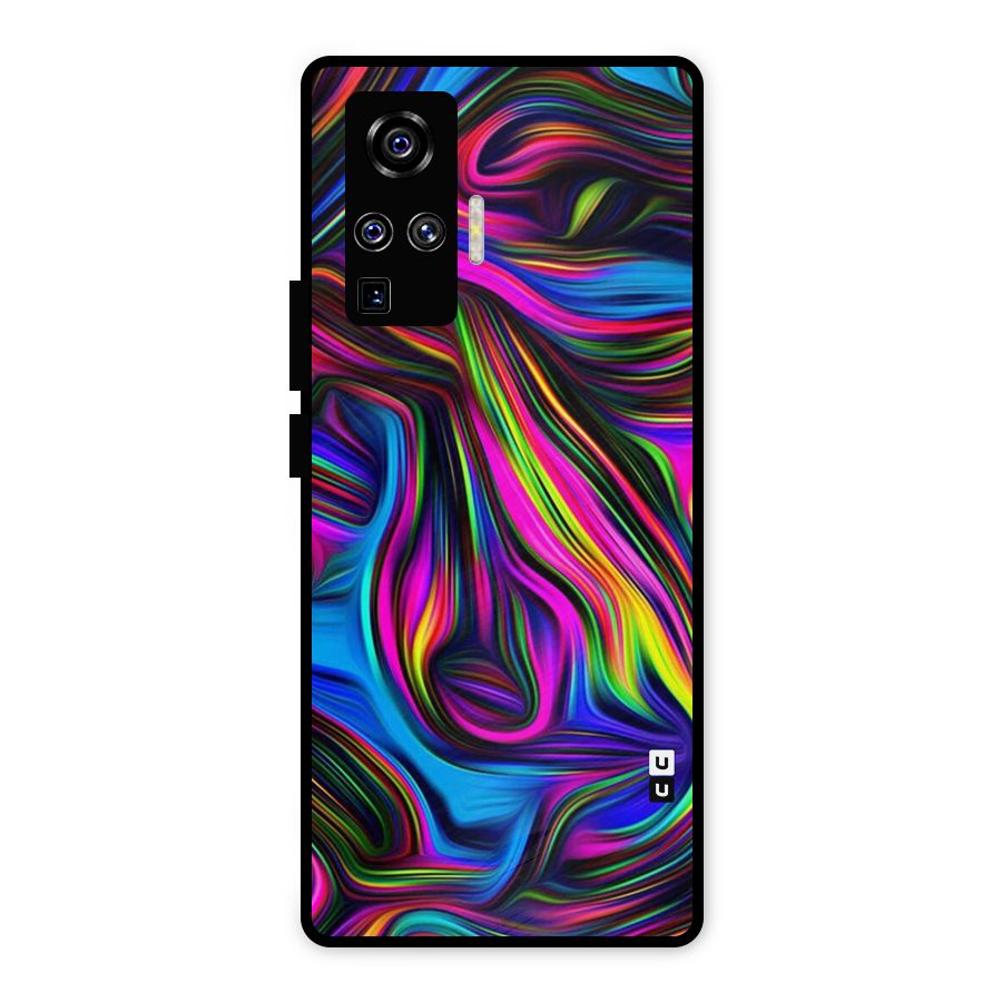 Dark Colorful Oil Abstract Metal Back Case for Vivo X50 Pro