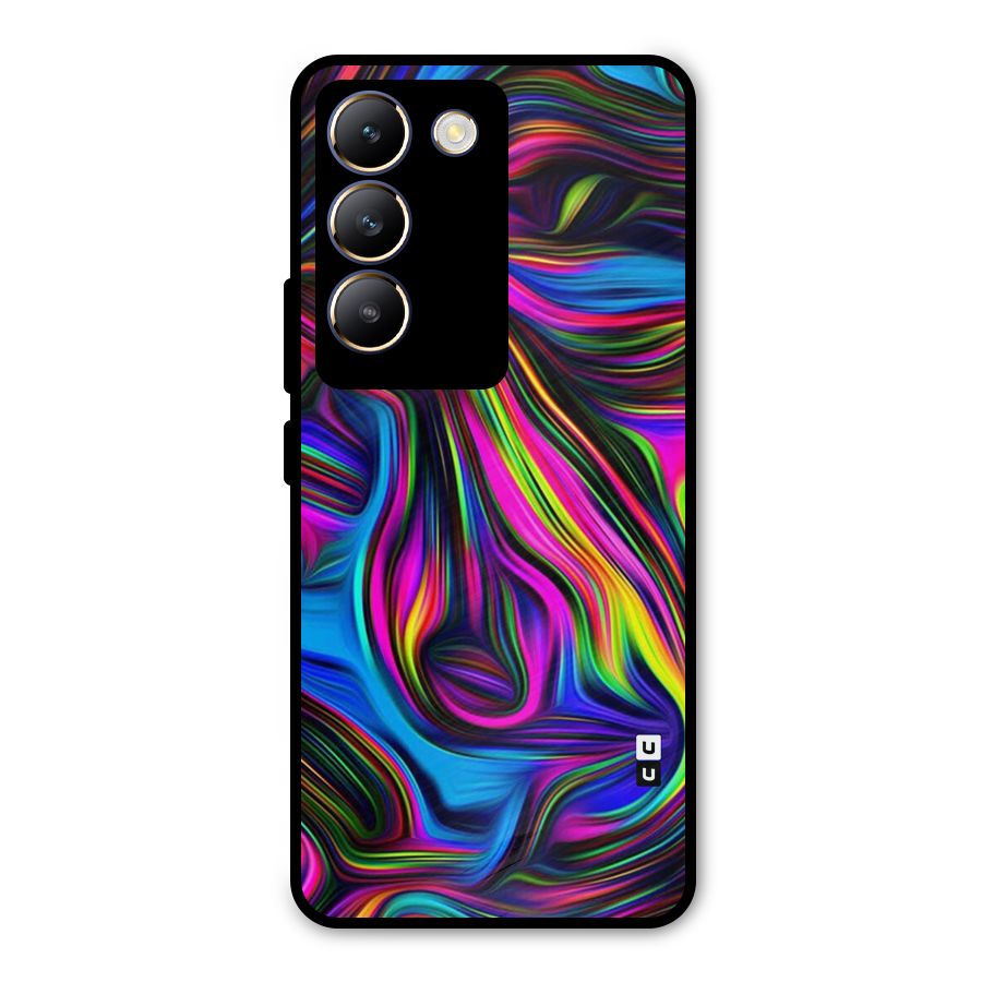 Dark Colorful Oil Abstract Metal Back Case for Vivo Y200e