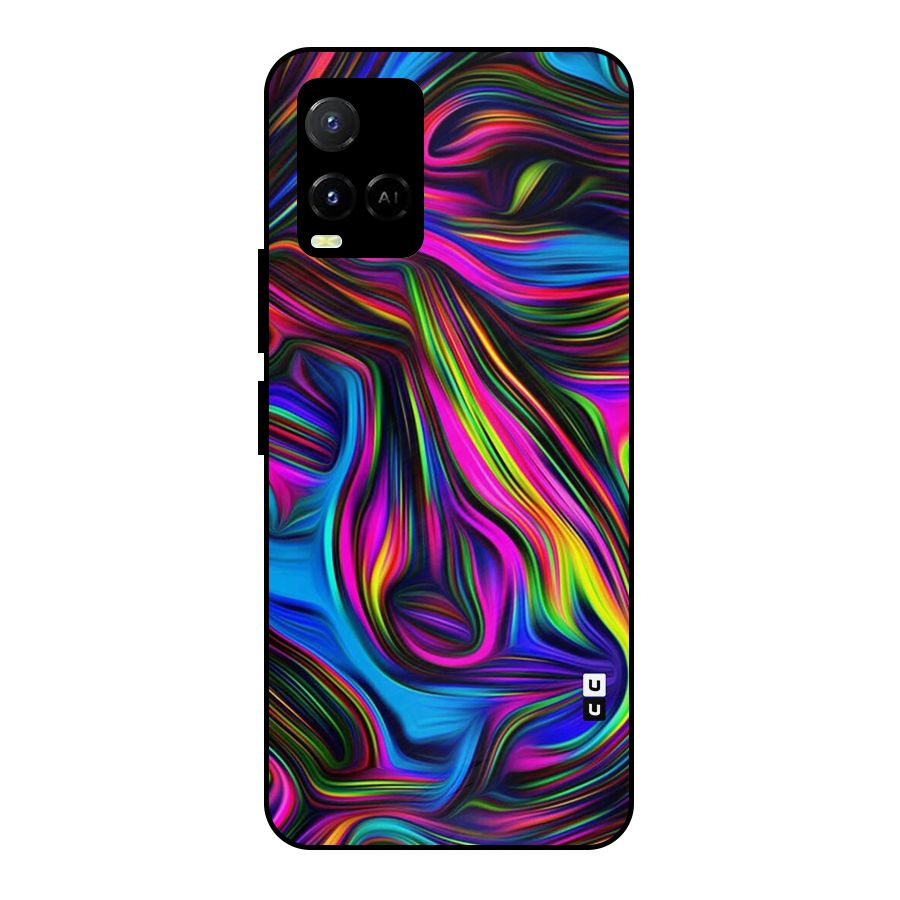 Dark Colorful Oil Abstract Metal Back Case for Vivo Y21T
